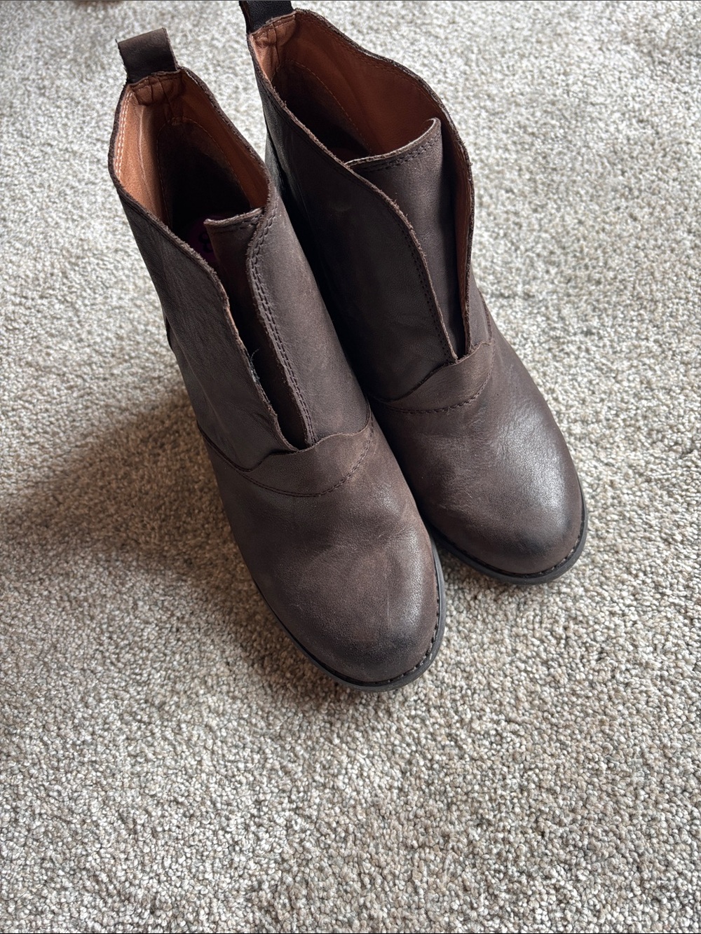 Lucky Brand Women's Dark Brown Leather Ankle Booties
